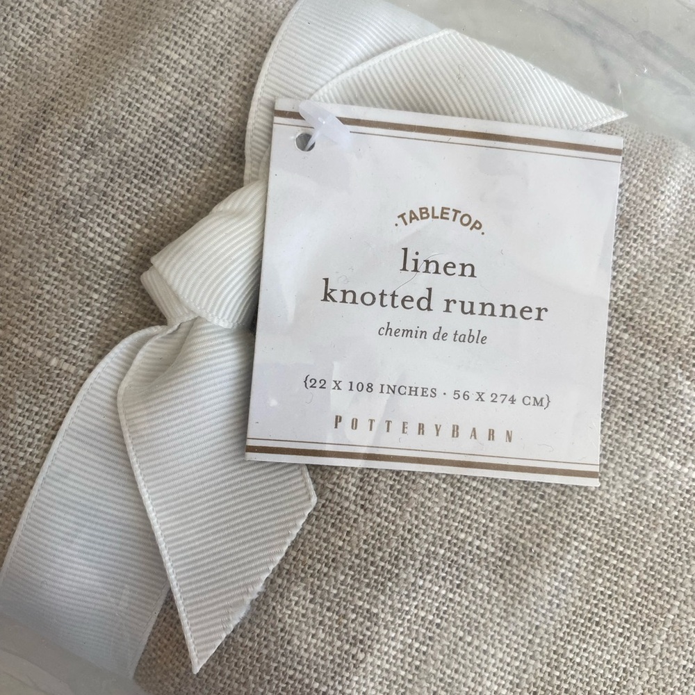Pottery Barn Linen Knotted Runner
